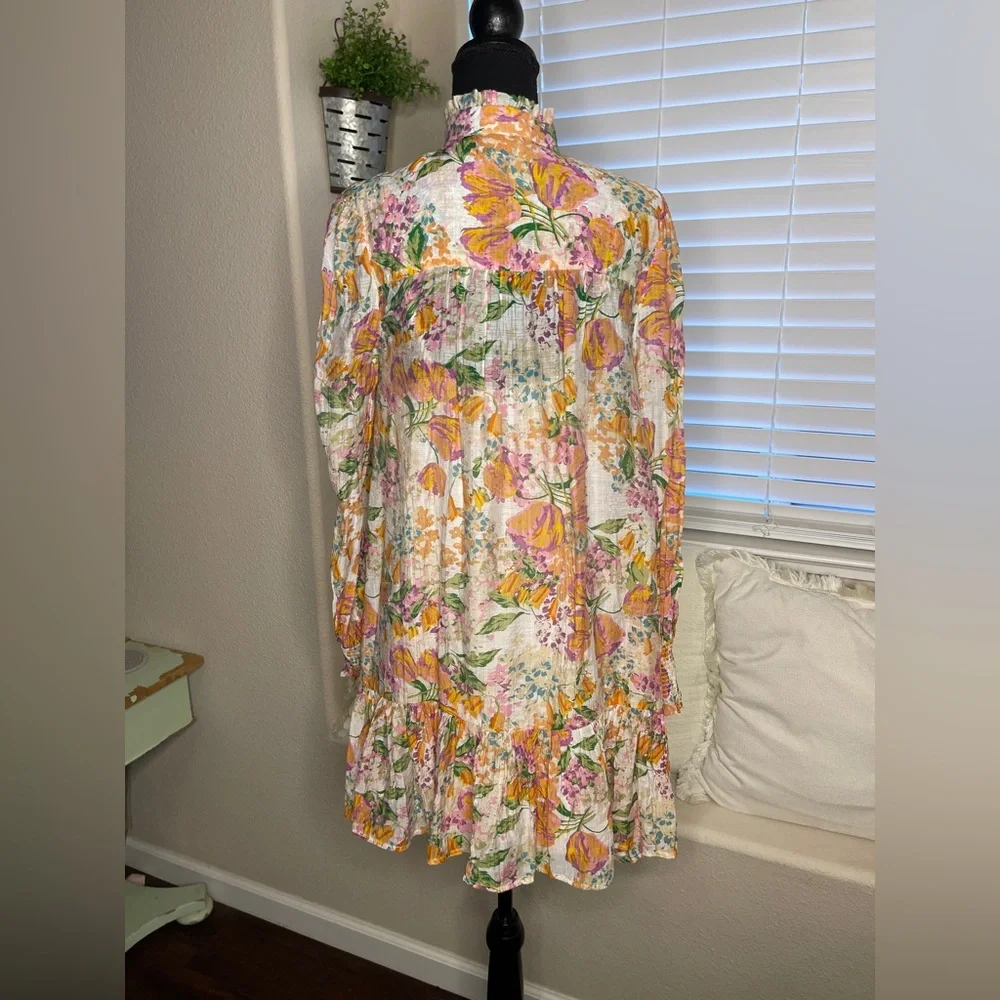 Fate With Love Floral Tiered Long-Sleeve Mini Dress - Boho Cottagecore - Picture 7 of 8